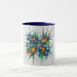 Abstract Act Color Burst Ceramic Mug Tasse