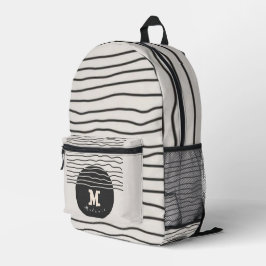 Abstract aesthetic minimal Monogram Modern Bedruckter Rucksack