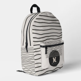 Abstract aesthetic minimal Monogram Modern Bedruckter Rucksack