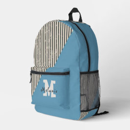 Abstract aesthetic minimal trendy Monogram Bedruckter Rucksack