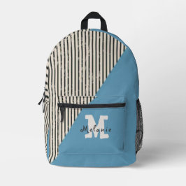 Abstract aesthetic minimal trendy Monogram Bedruckter Rucksack