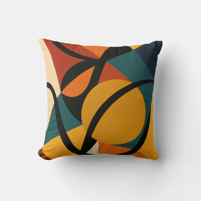 Abstract African Throw Pillow Kissen (Vorderseite)
