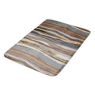 Abstract Agate Stripes Neutral Earth Tones Badematte