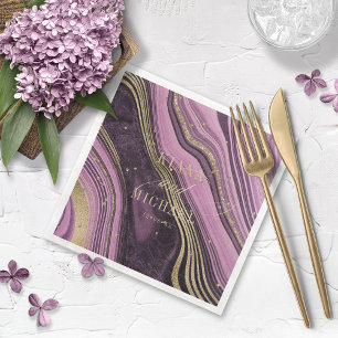 Abstract Agate Wedding Mauve ID827  Serviette