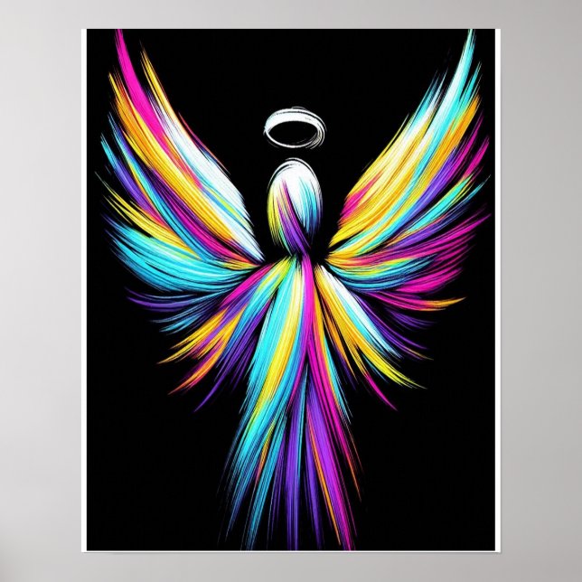 Abstract Angel In a Rainbow of Colors Poster (Vorne)