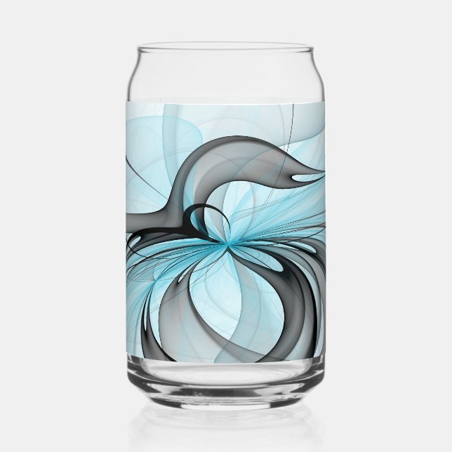 Abstract Anthracite Gray Blue Modern Fractal Art Dosenglas (Vorderseite)