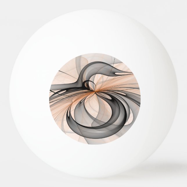 Abstract Anthracite Gray Sienna Modern Fractal Art Tischtennisball (Vorderseite)