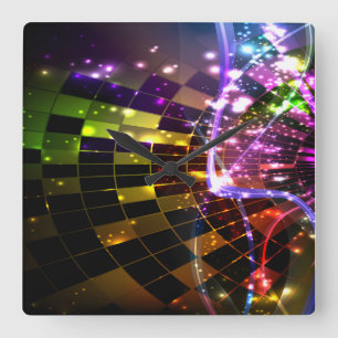 Abstract Art 11 Clock Quadratische Wanduhr