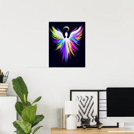 Abstract Art Angel Wings with Halo  Poster