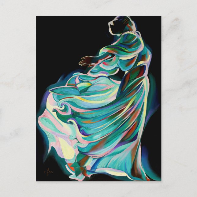 Abstract Art Deco Dancer - Art Print Postkarte (Vorderseite)