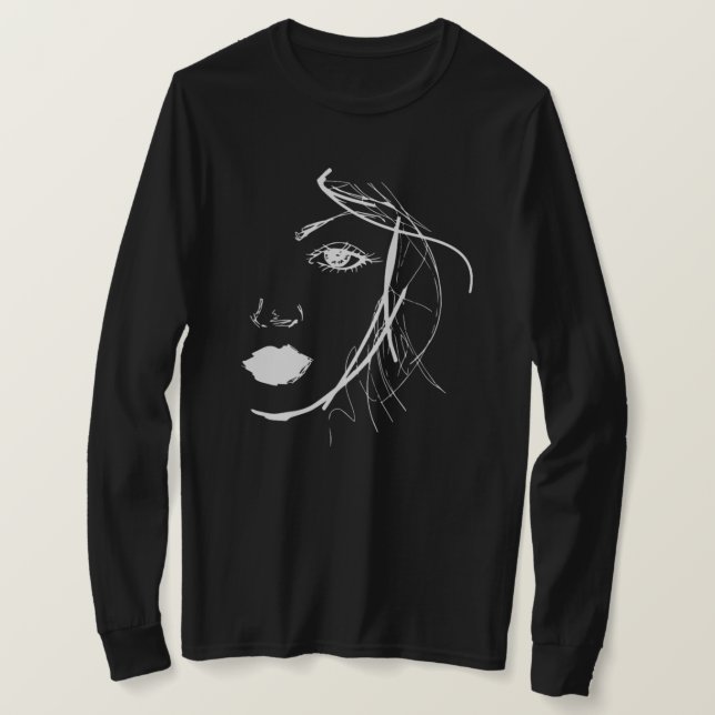 Abstract Art Lady Woman Face Gift Idea T-Shirt (Design vorne)