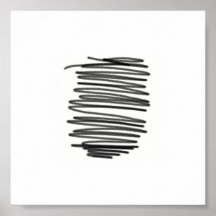 Abstract Art Minimalistic Grey White Poster