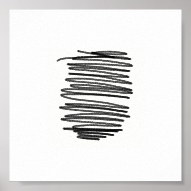 Abstract Art Minimalistic Grey White Poster (Vorne)