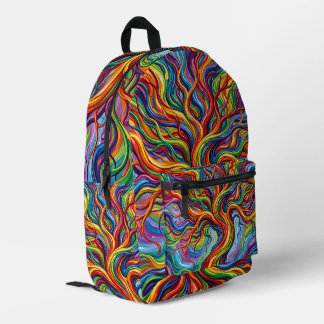 Abstract Art Tree Of Life Rainbow Backpack Bedruckter Rucksack