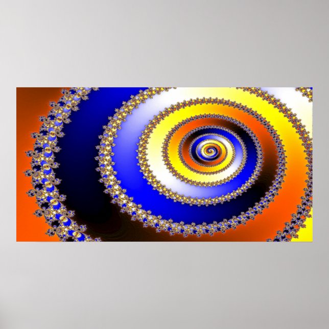 Abstract ARTs - Spiral blue yellow Poster (Vorne)