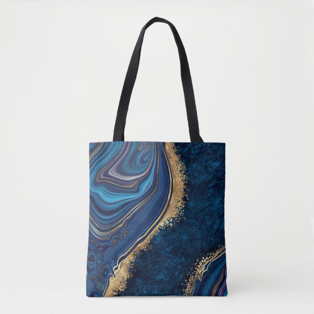 abstract background blue marble agate granite mosa tasche (Vorderseite)