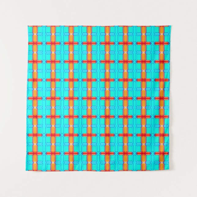 abstract background | multicolored gingham pattern wandteppich (Vorderseite)
