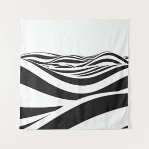 Abstract background of waves. 3D optical illusion- Wandteppich