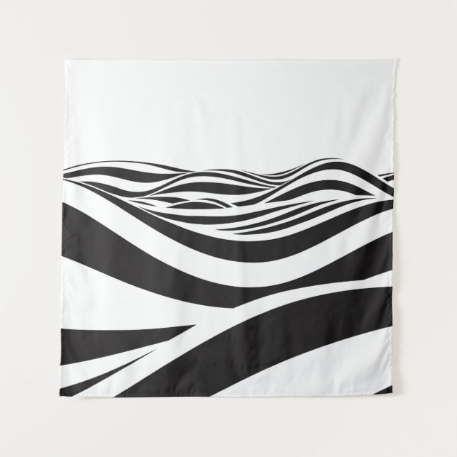 Abstract background of waves. 3D optical illusion- Wandteppich (Vorderseite)