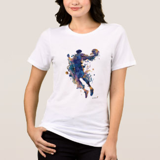 Abstract Basketball Player | Fluid Ink Watercolor Tri-Blend Shirt