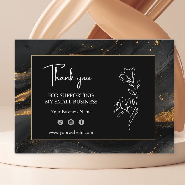 Abstract Black Gold Business Card Visitenkarte (Von Creator hochgeladen)