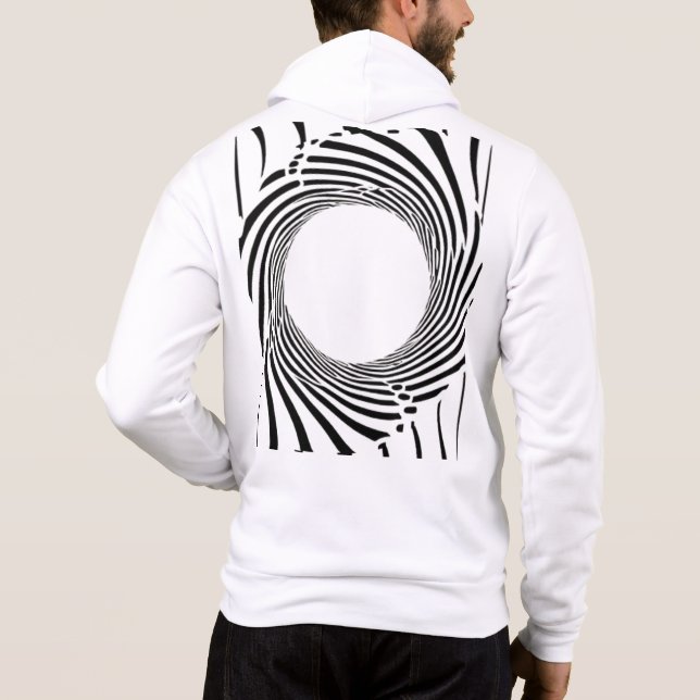 Abstract Black Hole Spiral Line Art  Hoodie (Rückseite)