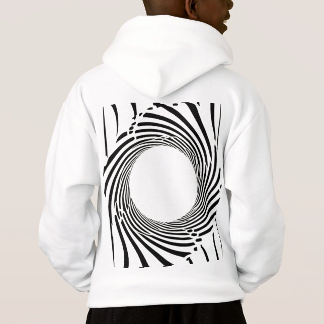 Abstract Black Hole Spiral Line Art  Hoodie (Rückseite)