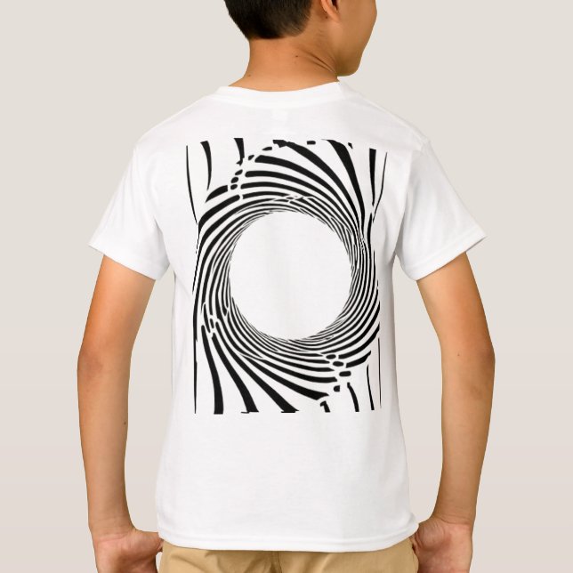 Abstract Black Hole Spiral Line Art  T-Shirt (Rückseite)