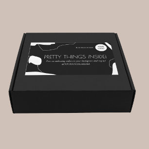 Abstract Black & White Business Packaging Sticker