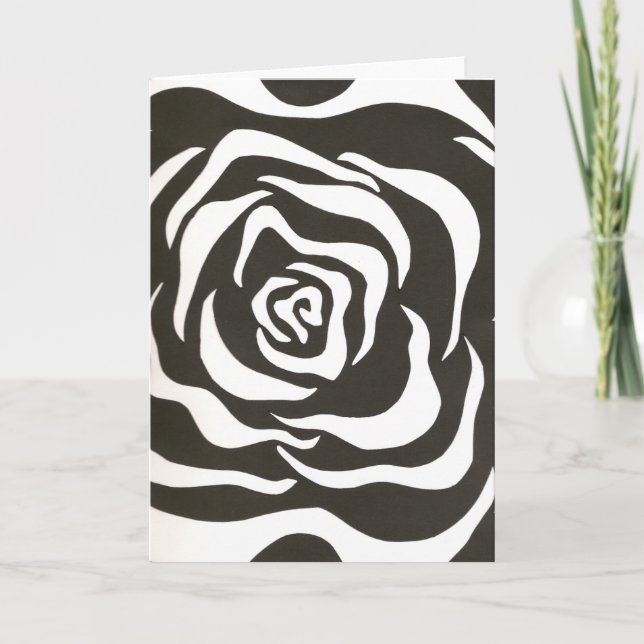 Abstract black white flower karte (Vorderseite)