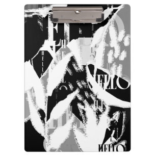 Abstract Black White Gray Klemmbrett