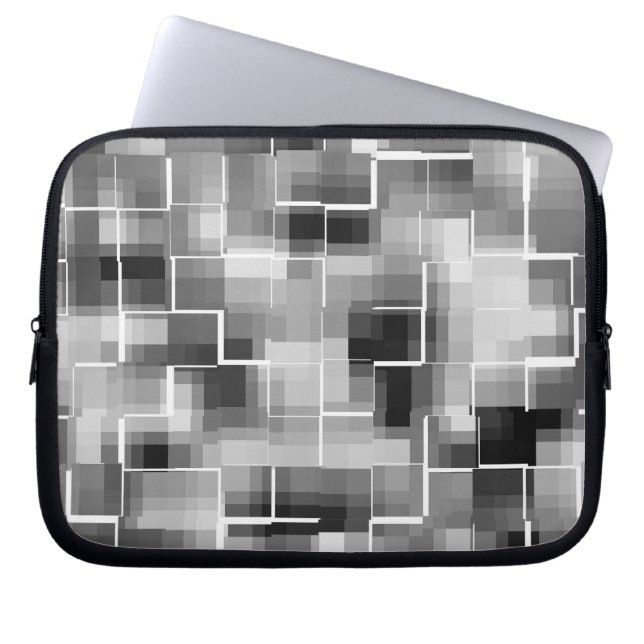 Abstract Black White Gray Laptopschutzhülle (Vorderseite)