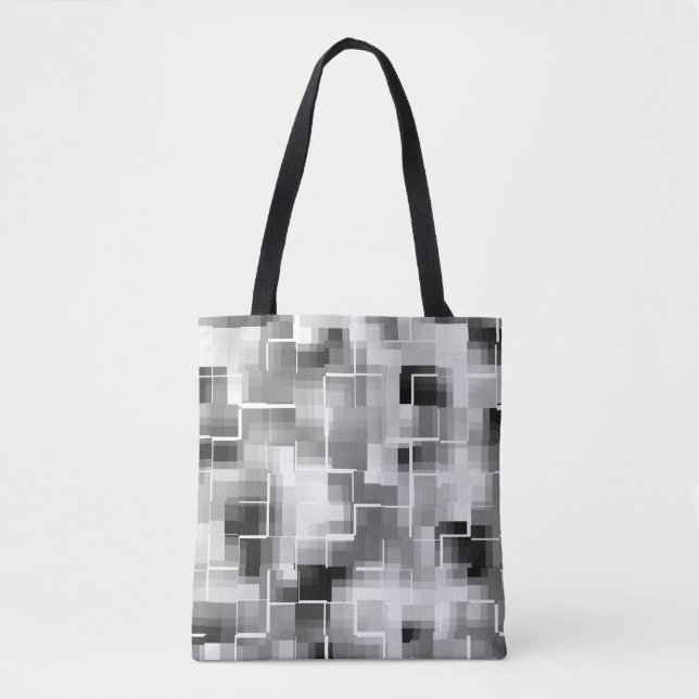 Abstract Black White Gray Tasche (Vorderseite)