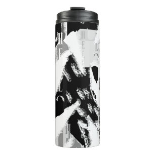 Abstract Black White Gray Thermosbecher