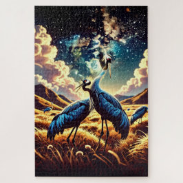 Abstract Blue Cranes – Artistic Nature Scene