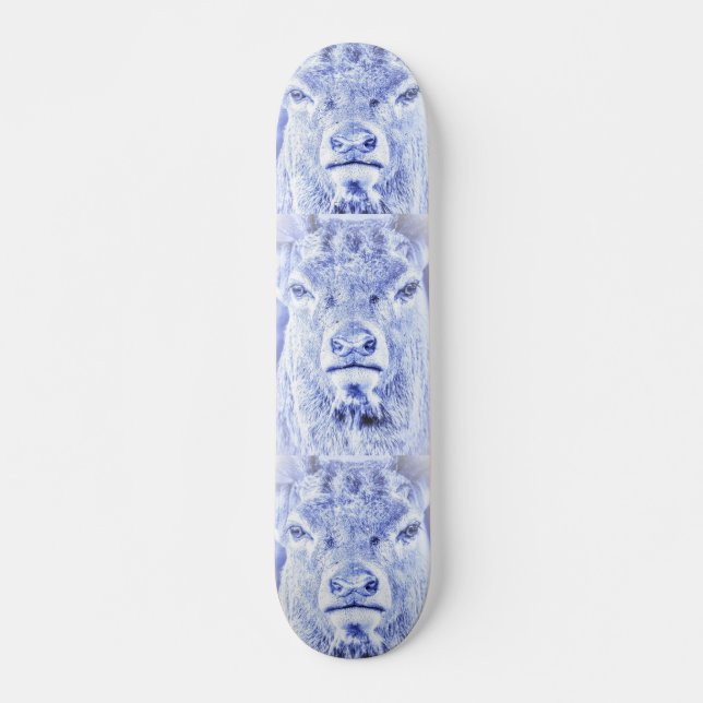 Abstract Blue Deer Skateboard (Vorne)