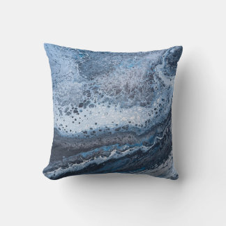 Abstract Blue & Gray Ocean Drift Kissen