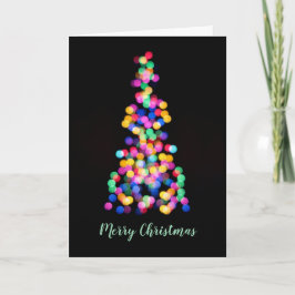 Abstract Blurred Christmas Tree Lights Your Photo Feiertagskarte