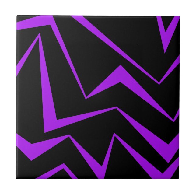 Abstract, bold, vibrant geometric zigzag pattern fliese (Vorderseite)