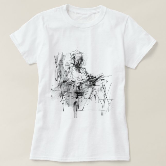 Abstract Book Reader T-Shirt (Design vorne)
