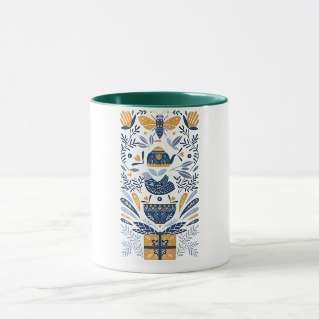 Abstract Botanical and Animal Mural Tasse (Zentrum)