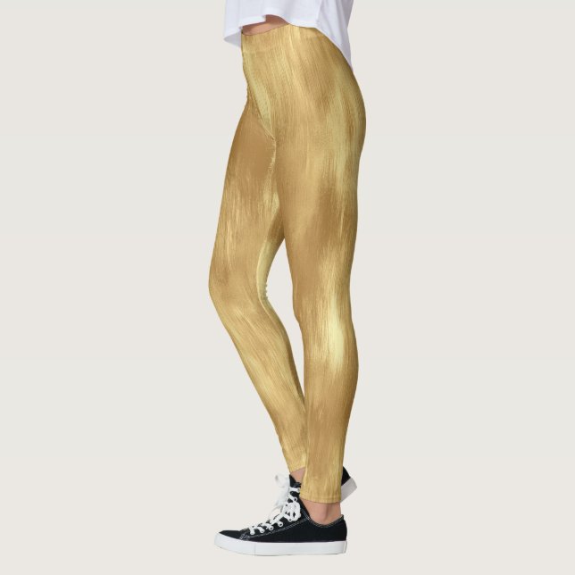 Abstract Brushed Gold Texture Leggings (Links)