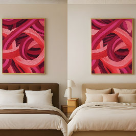 Abstract Brushstroke Ribbons. Modern Valentine Art Poster