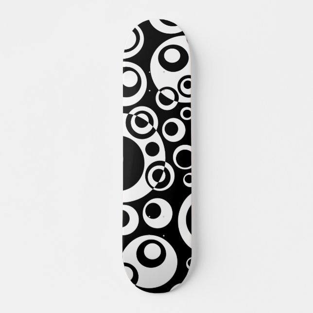 Abstract Bubbles 04 - B/W - Retro Skateboard (Vorne)