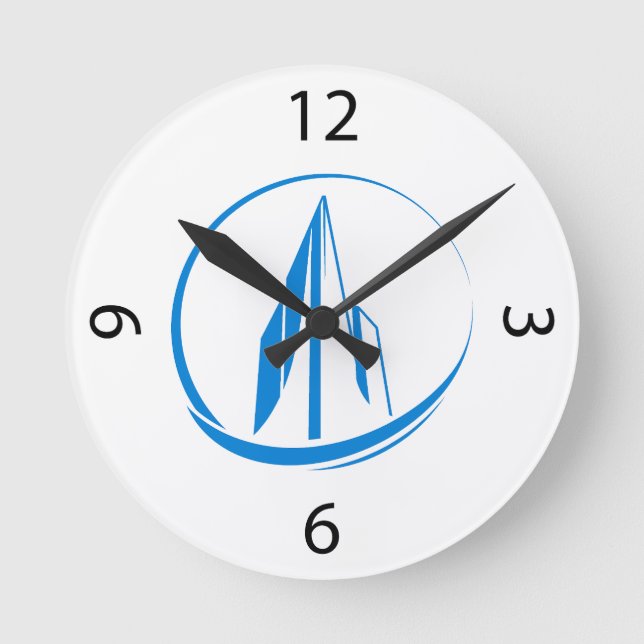 Abstract Building Peak Cityscape Circle Runde Wanduhr (Vorderseite)