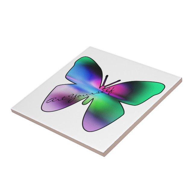 Abstract Butterfly Colorful Fliese (Seite)