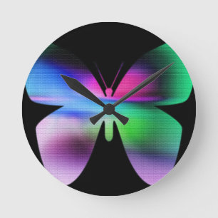 Abstract Butterfly Colorful Runde Wanduhr