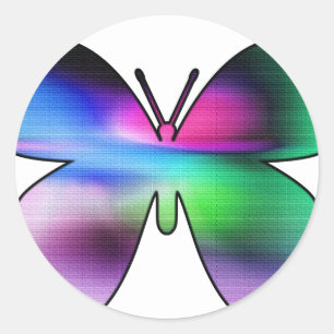 Abstract Butterfly Colorful Runder Aufkleber