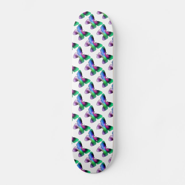 Abstract Butterfly Colorful Skateboard (Vorderseite)