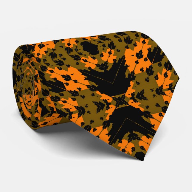 Abstract Camouflage Khaki Fractal Military Pattern Krawatte (Gerollt)